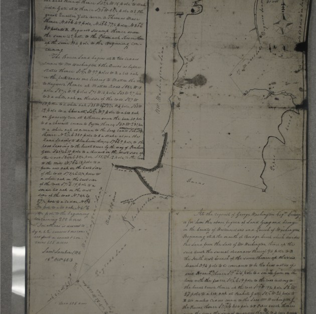 Photostat of survey plat Lamkin 1813 COLOR